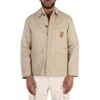 Ferragamo Men Cotton And Viscose Jacket With Gancini Leather Patch In Gray