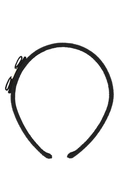 Ferragamo Cotton-blend Hair Band With Golden Metal Detail In Yellow