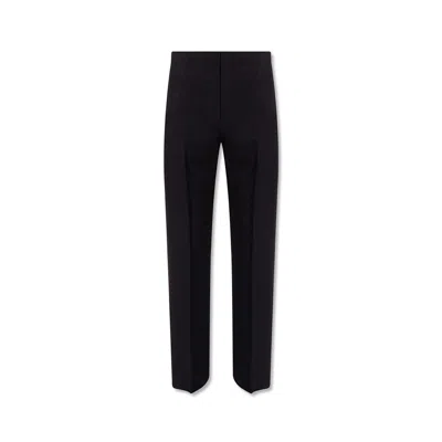 Ferragamo Cotton-silk Blend Trousers In Black