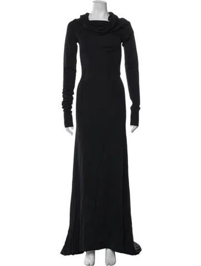 Pre-owned Ferragamo Cowl Neck Long Dress In Blue