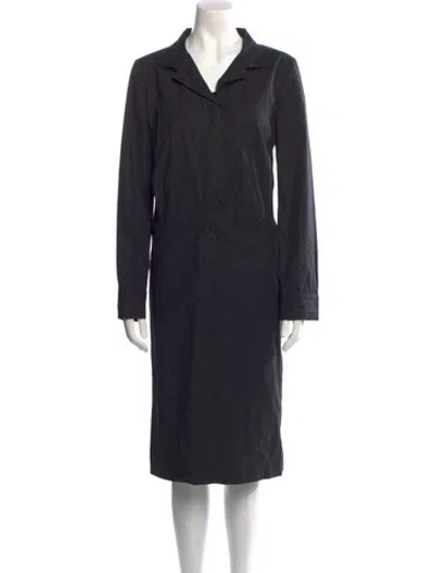 Pre-owned Ferragamo Cowl Neck Midi Length Dress In Black