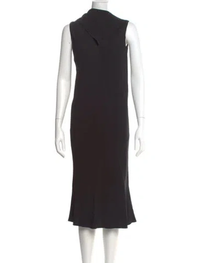 Pre-owned Ferragamo Cowl Neck Midi Length Dress W/ Tags In Black