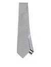 Ferragamo Aris Elephant-print Silk Tie In Gray