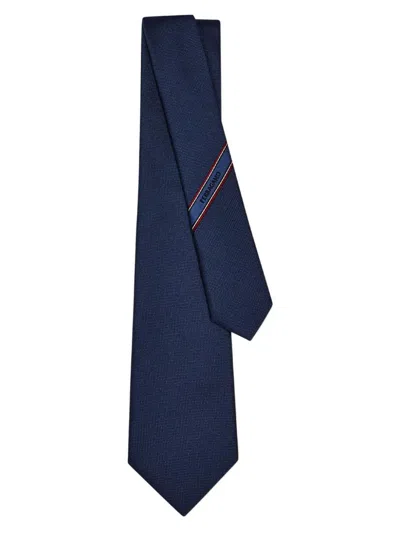 Ferragamo Barth7j Jacquard Silk Tie In Blue