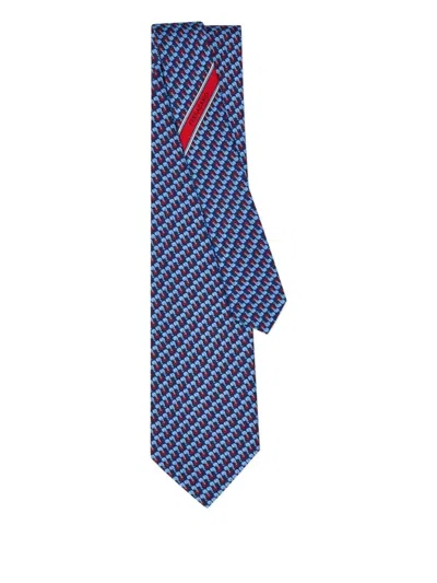 Ferragamo Elephant Print Aris Silk Tie