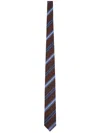 Ferragamo Regimental Silk Jacquard Tie In Brown