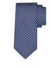 Ferragamo Silk Tie With Vara Plaque Print In Blue