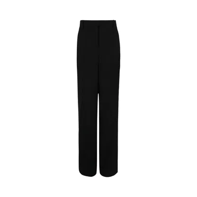 Pre-owned Ferragamo Creased Straight Leg Trousers 'black' | Women's Size 46