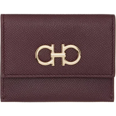 Ferragamo Credit Card Case In Burgundy