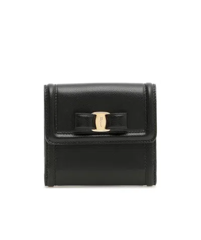 Ferragamo Credit Card Case In Black