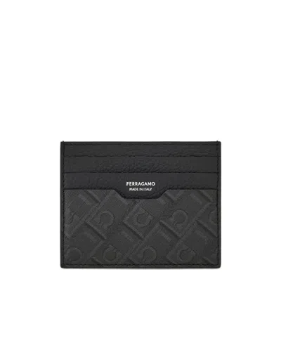 Ferragamo Credit Card Holder In Black