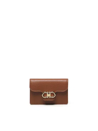 Ferragamo Credit Card Holder In Brown