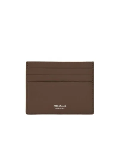 Ferragamo Credit Card Holder In Brown