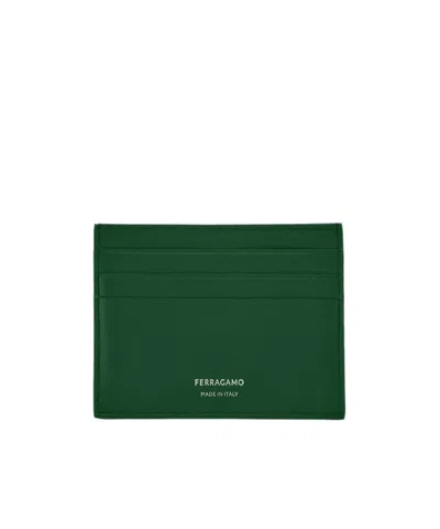 Ferragamo Credit Card Holder In Green