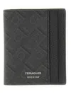 Ferragamo Monogram Textured Finish Credit Card Holder
