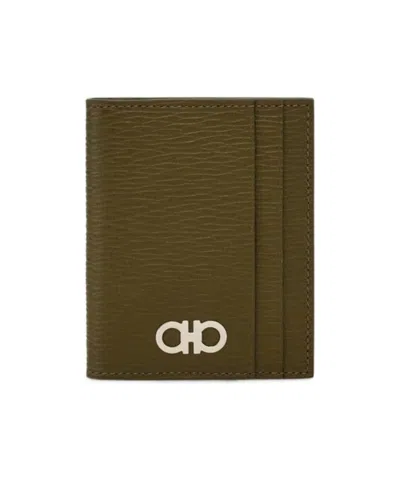 Ferragamo Credit Card Holder In Green