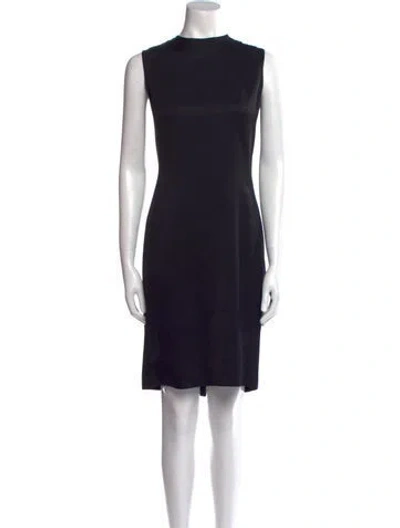 Pre-owned Ferragamo Crew Neck Knee-length Dress In Black