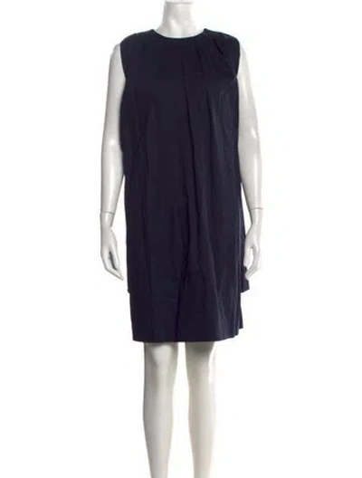 Pre-owned Ferragamo Crew Neck Knee-length Dress In Black