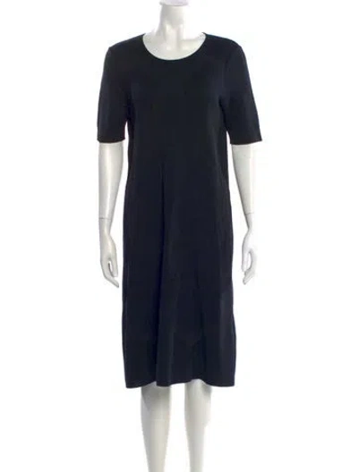 Pre-owned Ferragamo Crew Neck Knee-length Dress In Blue