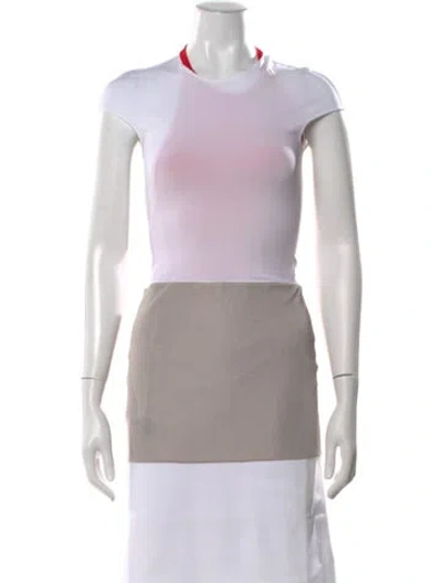 Pre-owned Ferragamo Crew Neck Knee-length Dress In Neutral