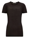 Ferragamo Crew-neck Knitted T-shirt In Black