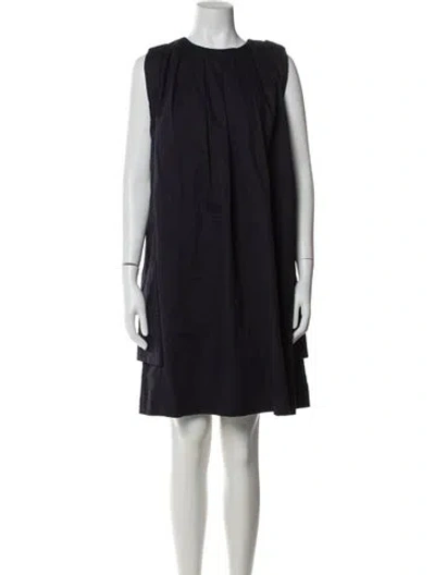Pre-owned Ferragamo Crew Neck Mini Dress In Blue