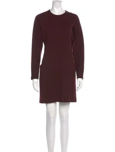 Pre-owned Ferragamo Crew Neck Mini Dress In Brown