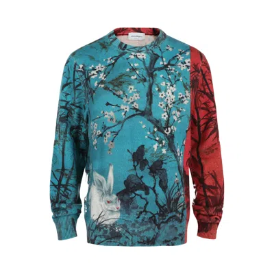 Pre-owned Ferragamo Crew Neck Rabbit Sweater 'multicolor' | Multi-color | Men's Size L
