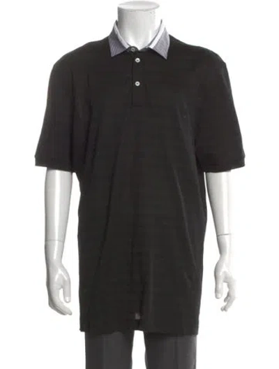 Pre-owned Ferragamo Crew Neck Short Sleeve Polo Shirt In Black