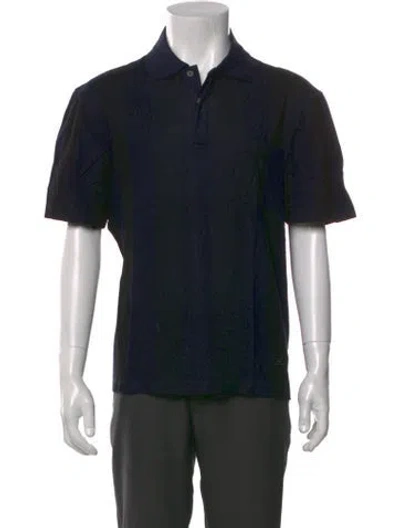 Pre-owned Ferragamo Crew Neck Short Sleeve Polo Shirt In Black