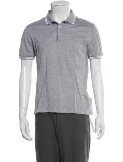 Pre-owned Ferragamo Crew Neck Short Sleeve Polo Shirt In Gray