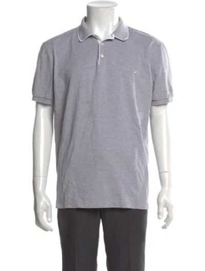 Pre-owned Ferragamo Crew Neck Short Sleeve Polo Shirt In Gray