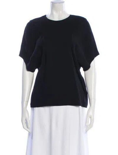 Pre-owned Ferragamo Crew Neck Short Sleeve Top In Black