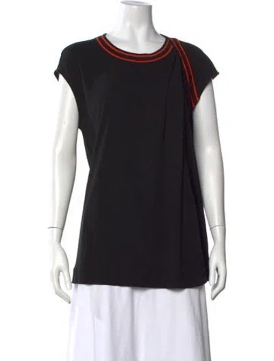 Pre-owned Ferragamo Crew Neck Short Sleeve Top In Black