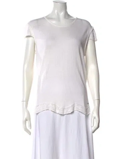 Pre-owned Ferragamo Crew Neck Short Sleeve Top In White