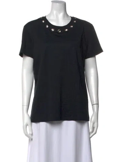Pre-owned Ferragamo Crew Neck Short Sleeve T-shirt In Black