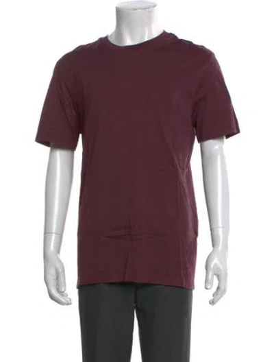 Pre-owned Ferragamo Crew Neck Short Sleeve T-shirt In Burgundy