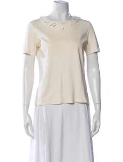 Pre-owned Ferragamo Crew Neck Short Sleeve T-shirt In Neutral