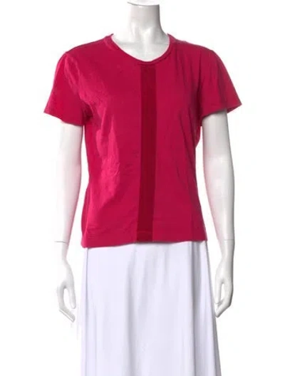 Pre-owned Ferragamo Crew Neck Short Sleeve T-shirt In Pink