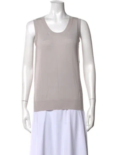 Pre-owned Ferragamo Crew Neck Sleeveless Top In Grey