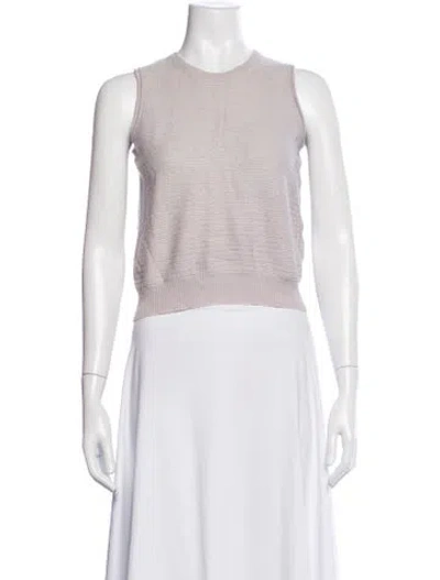 Pre-owned Ferragamo Crew Neck Sleeveless Top In Grey