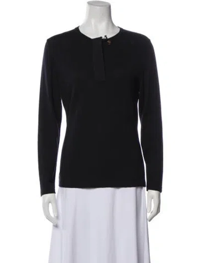 Pre-owned Ferragamo Crew Neck Sweater In Black