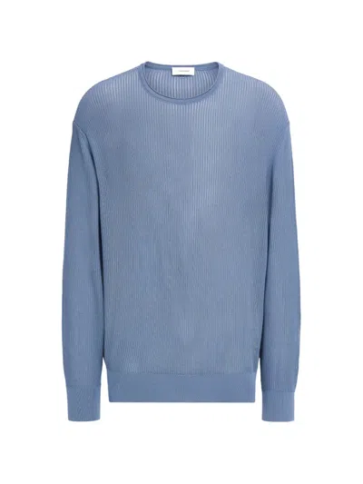 Ferragamo Crew Neck Sweater In Blue