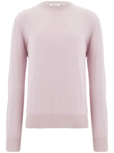 Ferragamo Crew-neck Sweater In Pink