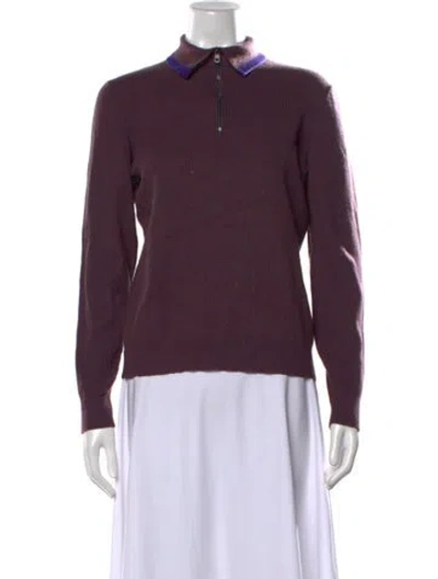 Pre-owned Ferragamo Crew Neck Sweater In Purple