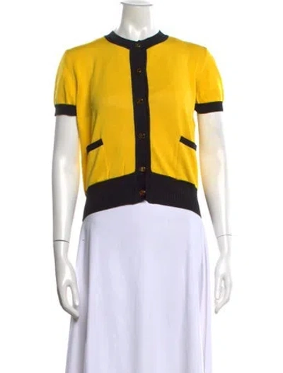 Pre-owned Ferragamo Crew Neck Sweater In Yellow