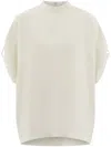 Ferragamo Crew Neck T-shirt With Turned Up Sleeve In White
