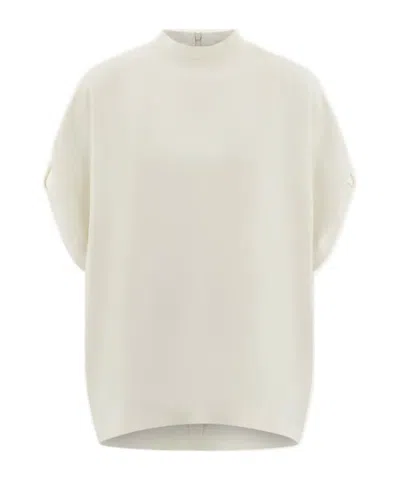 FERRAGAMO CREW NECK T-SHIRT WITH TURNED UP SLEEVE