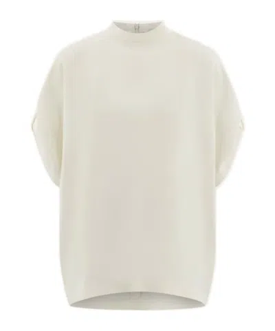 FERRAGAMO CREW NECK T-SHIRT WITH TURNED UP SLEEVE