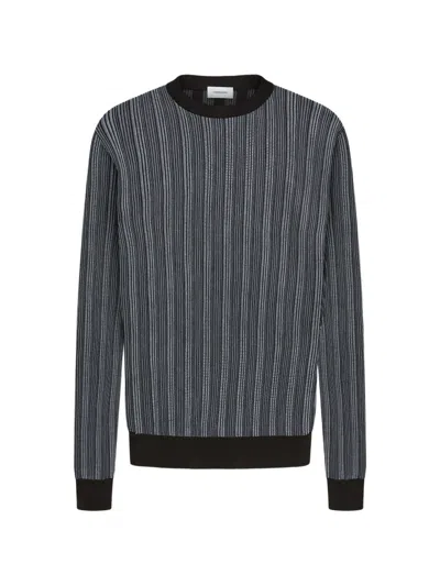 Ferragamo Crew Neck Sweater In Gray